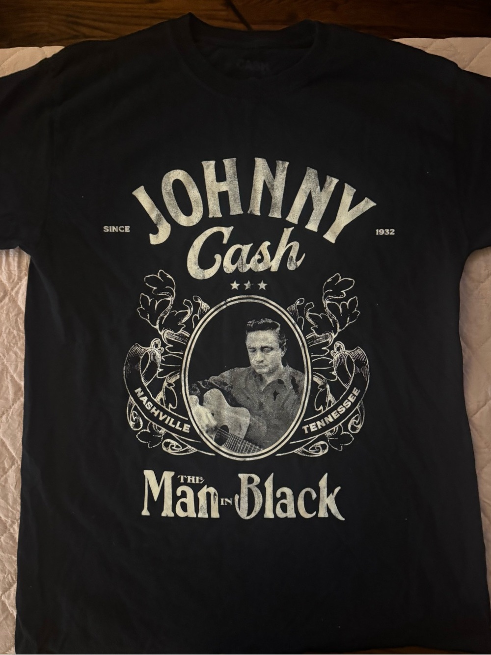 Black Johnny Cash Graphic Tee - Classic Band Shirt